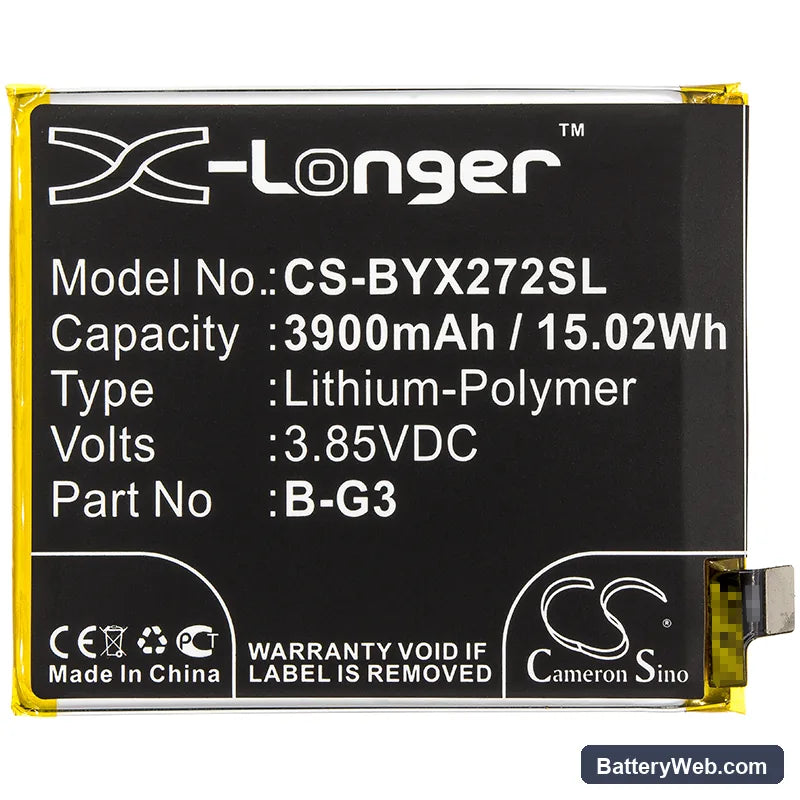 Vivo X27 Pro Replacement Battery, 3.85V, 3900mAh, Li-Polymer 3