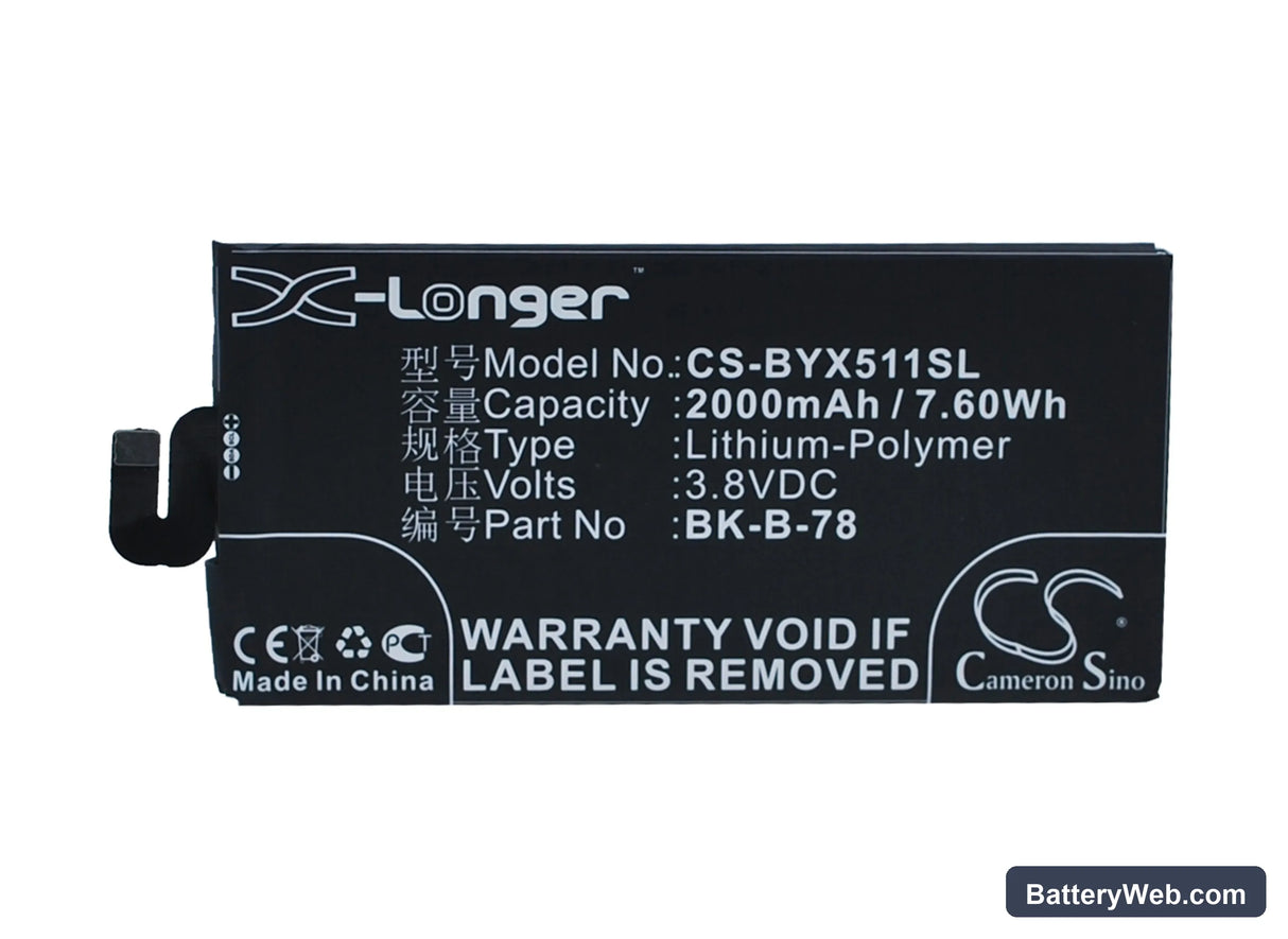 BBK VIVO X5 MAX Replacement Battery, 3.8V, 2000mAh, Li-Polymer 1