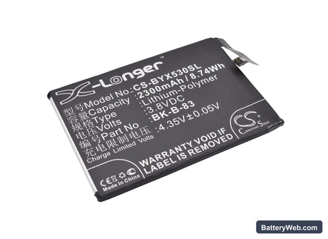 BBK VIVO X5M Replacement Battery, 3.8V, 2300mAh, Li-Polymer 1