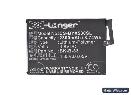 BBK VIVO X5M Replacement Battery, 3.8V, 2300mAh, Li-Polymer 5