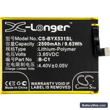 Vivo Y53 Replacement Battery, 3.85V, 2500mAh, Li-Polymer 3
