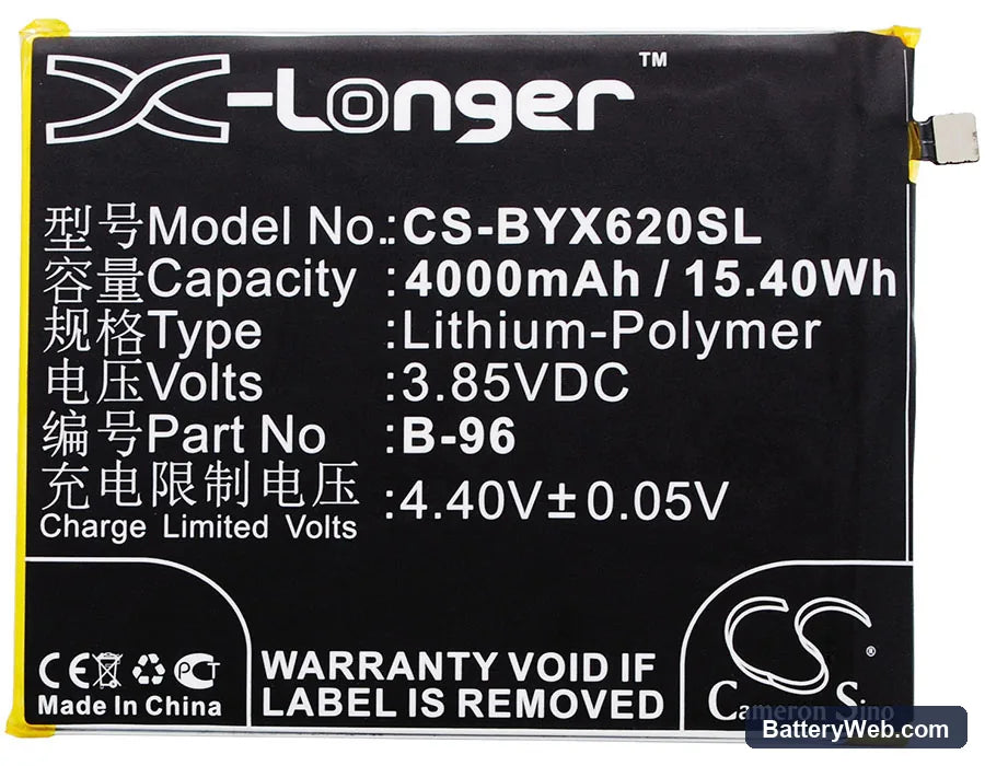 BBK VIVO X6 Plus A Replacement Battery, 3.85V, 4000mAh, Li-Polymer 5