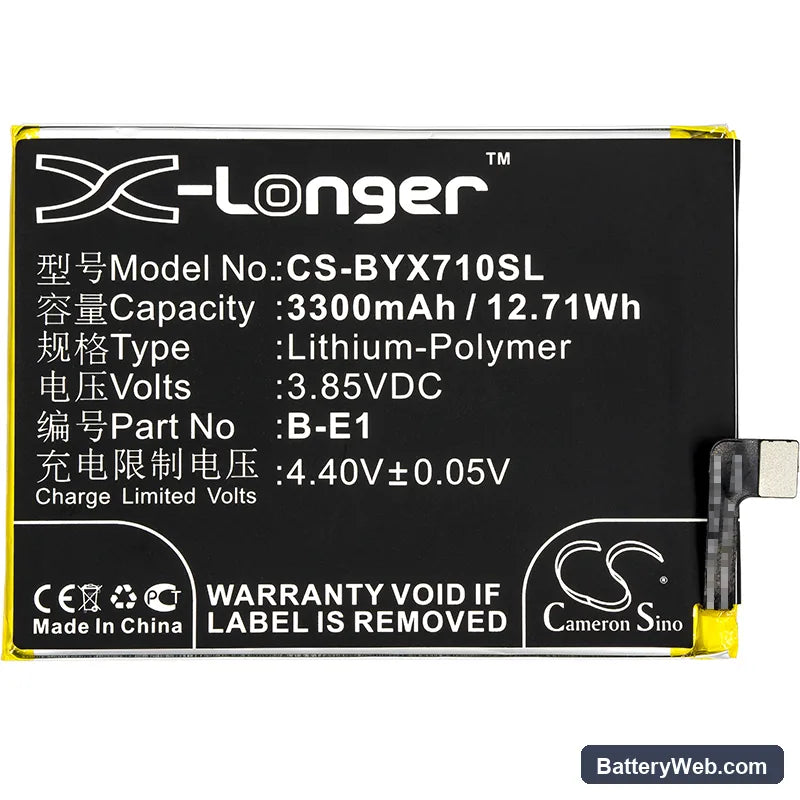 Vivo Y71 Replacement Battery, 3.85V, 3300mAh, Li-Polymer 3