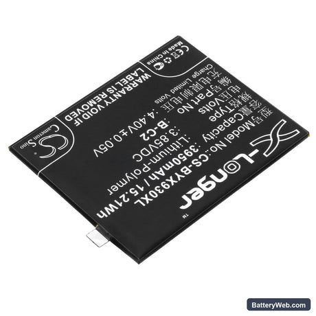 BBK VIVO X9s Plus Replacement Battery, 3.85V, 3950mAh, Li-Polymer 2