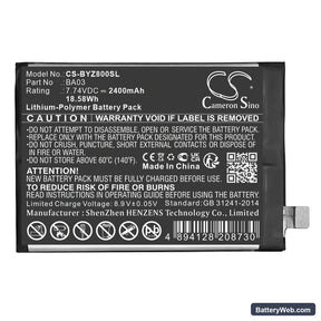 Vivo IQOO Z8 Replacement Battery, 7.74V, 2400mAh, Li-Polymer 1