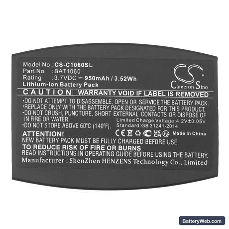 3M C1060 Replacement Battery, 3.7V, 950mAh, Li-ion 5