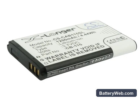 CAT B100 Replacement Battery, 3.7V, 1200mAh, Li-ion 1