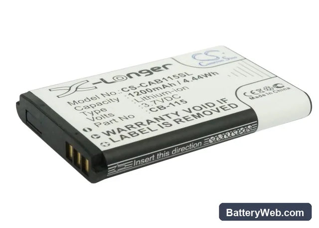 CAT B100 Replacement Battery, 3.7V, 1200mAh, Li-ion 1