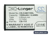 CAT B100 Replacement Battery, 3.7V, 1200mAh, Li-ion 5