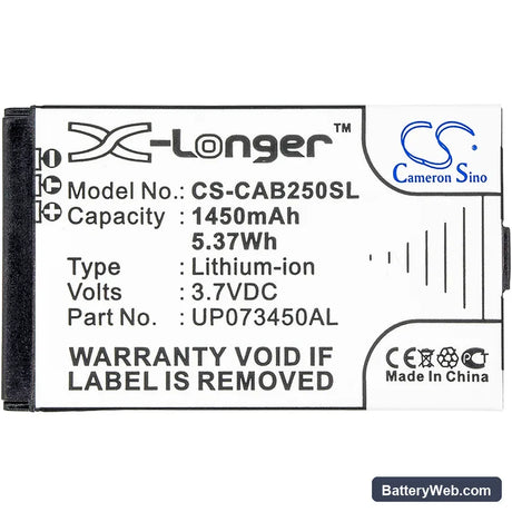 CATERPILLAR B25 Replacement Battery, 3.7V, 1450mAh, Li-ion 3