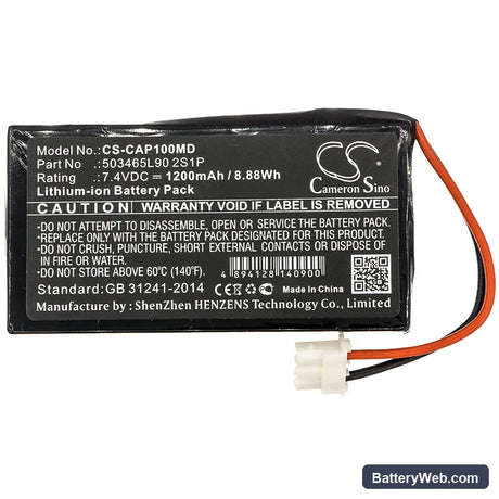 CHARMCARE ACCURO TABLETOP PULSE OXIMETER Replacement Battery, 7.4V, 1200mAh, Li-ion 3