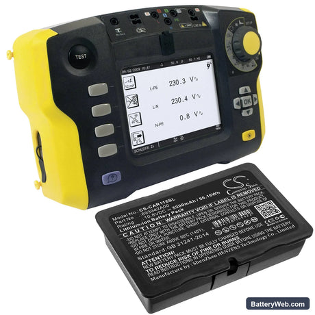 Chauvin Arnoux C.A 6116N Replacement Battery, 10.8V, 5200mAh, Li-ion 6