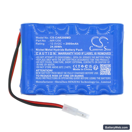 Cardioline ECG200L Replacement Battery, 12V, 2000mAh, Ni-MH 3