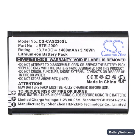 CAT S22 Replacement Battery, 3.7V, 1400mAh, Li-ion 3