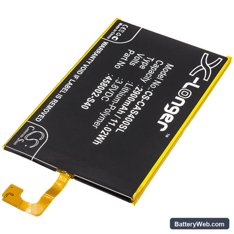 CAT S40 Replacement Battery, 3.8V, 2900mAh, Li-Polymer 2