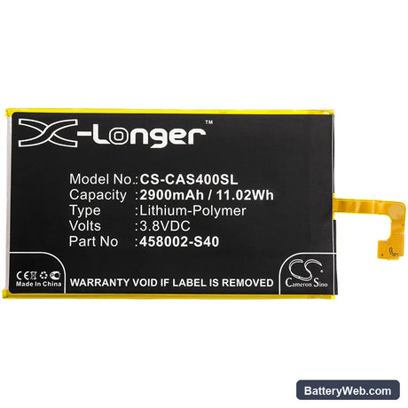 CAT S40 Replacement Battery, 3.8V, 2900mAh, Li-Polymer 3