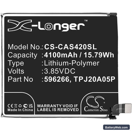 CATERPILLAR CAT S42 Replacement Battery, 3.85V, 4100mAh, Li-Polymer 3
