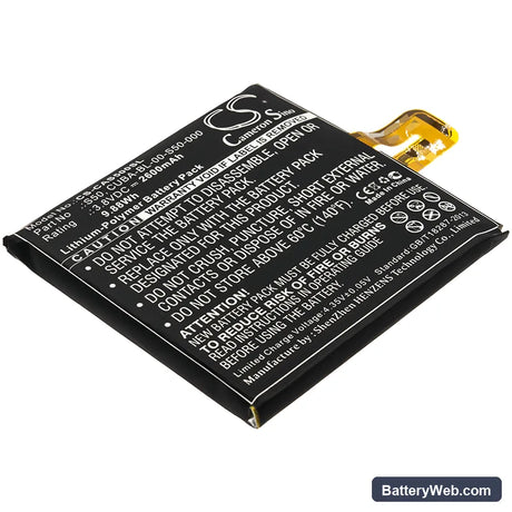 CAT S50 Replacement Battery, 3.8V, 2600mAh, Li-Polymer 1