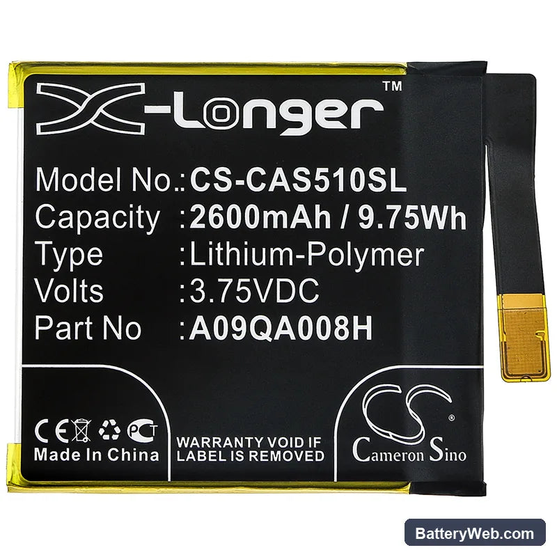 CATERPILLAR S50c Replacement Battery, 3.75V, 2600mAh, Li-Polymer 3