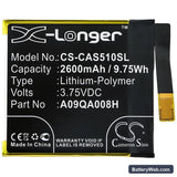 CATERPILLAR S50c Replacement Battery, 3.75V, 2600mAh, Li-Polymer 3