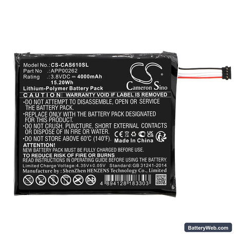 CAT S61 Replacement Battery, 3.8V, 4000mAh, Li-Polymer 3
