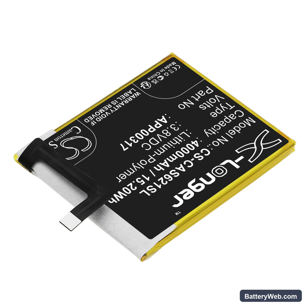 CATERPILLAR S62 Pro Replacement Battery, 3.8V, 4000mAh, Li-Polymer 2