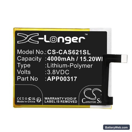 CATERPILLAR S62 Pro Replacement Battery, 3.8V, 4000mAh, Li-Polymer 3