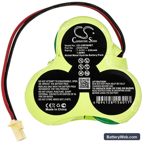 Cobra G368 Replacement Battery, 7.2V, 230mAh, Ni-MH 3