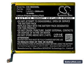 Cubot S550 Replacement Battery, 3.8V, 2800mAh, Li-Polymer 1