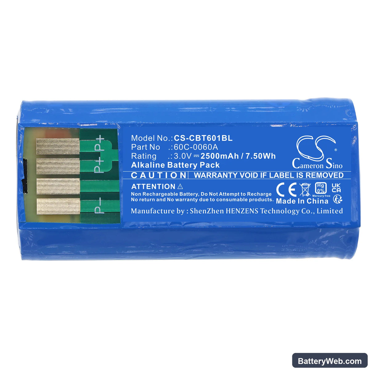 Cattron Theimeg 70C0003KIT Replacement Battery, 3V, 2500mAh, Alkaline 3