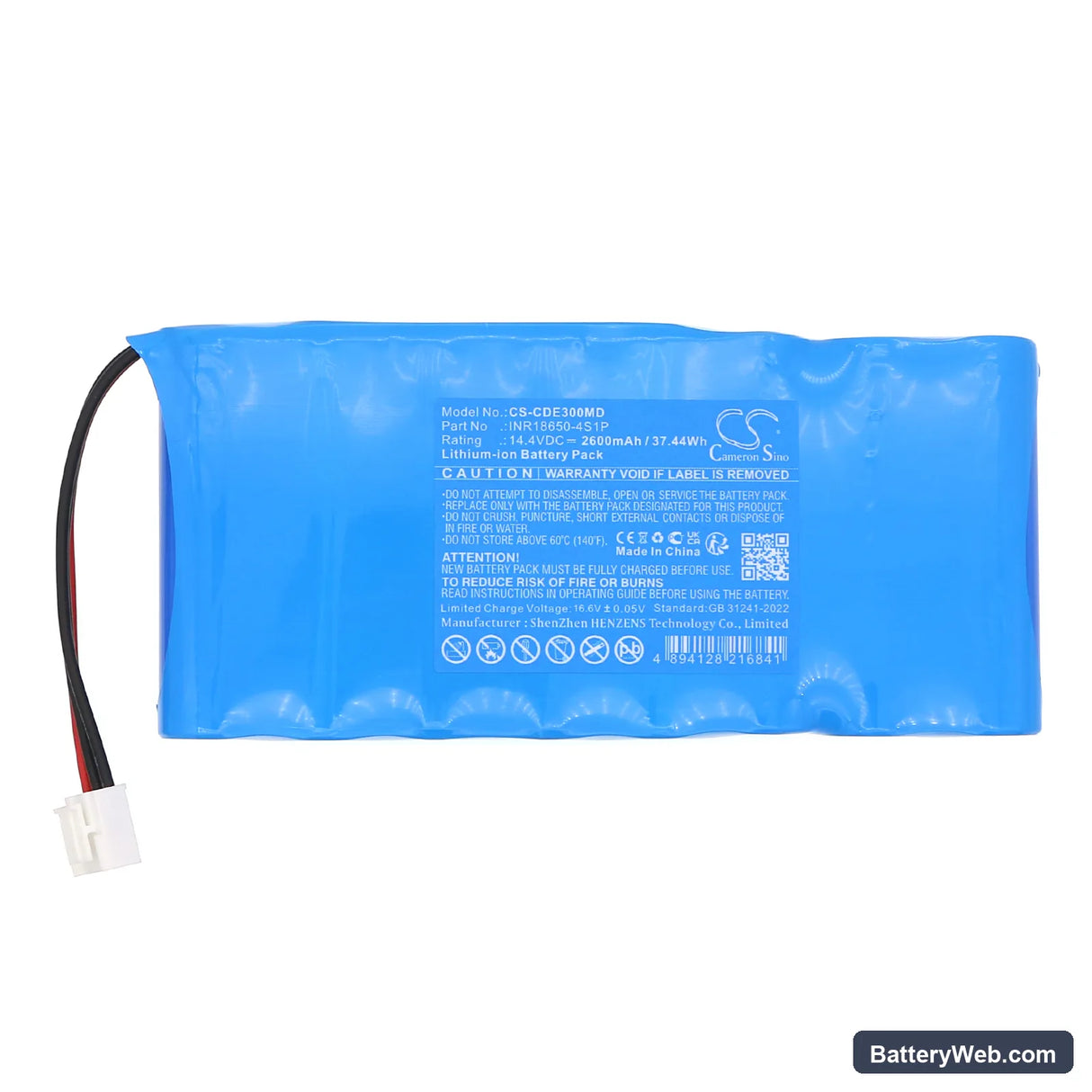 Cardio E3 Replacement Battery, 14.4V, 2600mAh, Li-ion 3