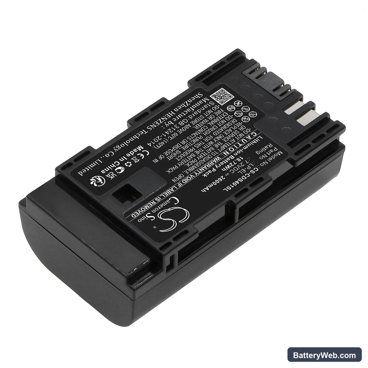 Canon Speedlite EL‑1 Replacement Battery, 7.2V, 2600mAh, Li-ion 2