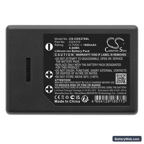 CorDex ToughPix DigiTherm Replacement Battery, 3.7V, 1800mAh, Li-ion 5