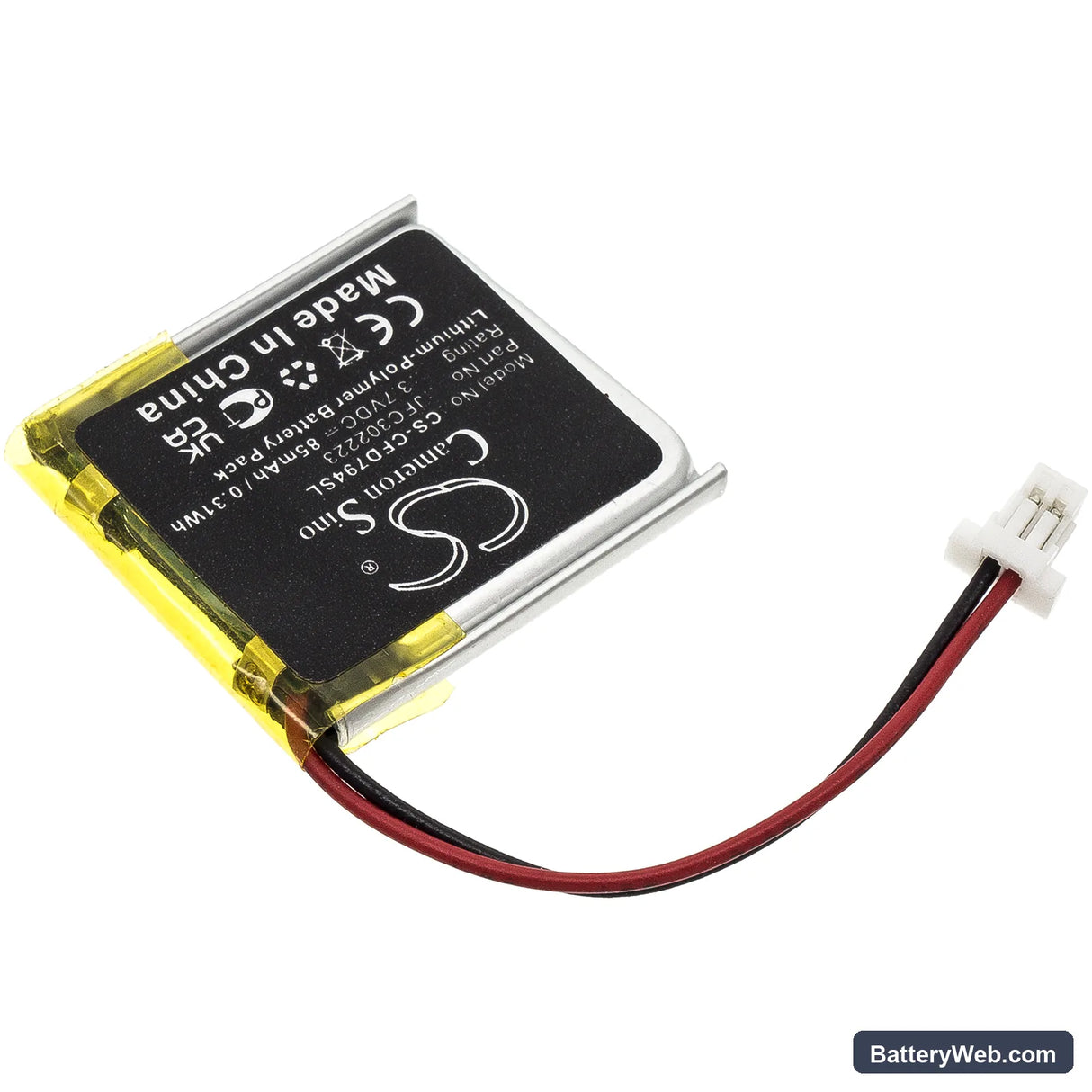 Autostart ASRS-7504 Replacement Battery, 3.7V, 85mAh, Li-Polymer 2