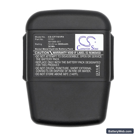 Craftsman 11061 Replacement Battery, 12V, 3000mAh, Ni-MH 5