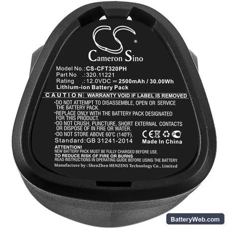 Craftsman Nextec Replacement Battery, 12V, 2500mAh, Li-ion 3
