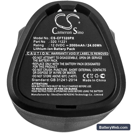 Craftsman Nextec Replacement Battery, 12V, 2000mAh, Li-ion 3
