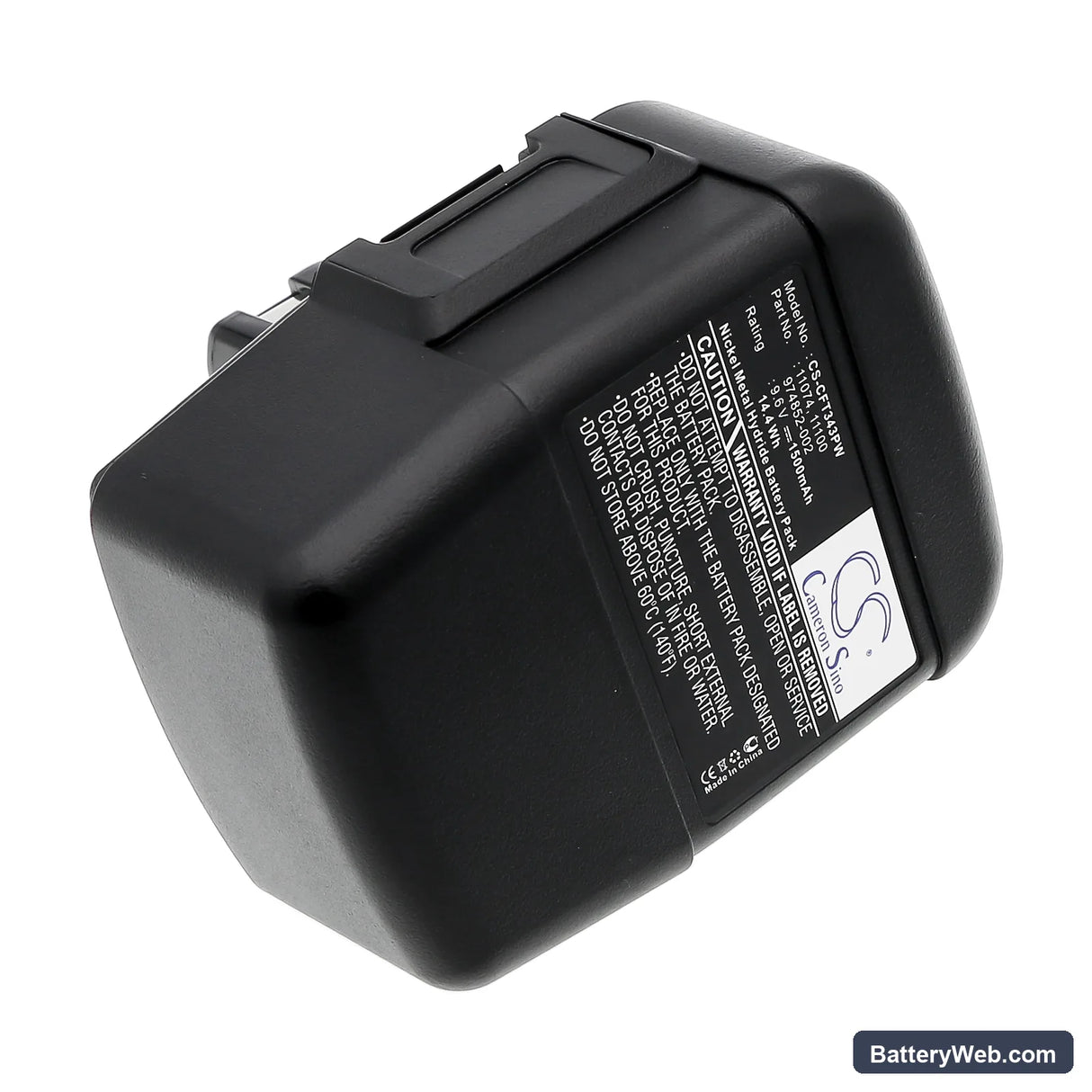 Craftsman 11343 Replacement Battery, 9.6V, 1500mAh, Ni-MH 3
