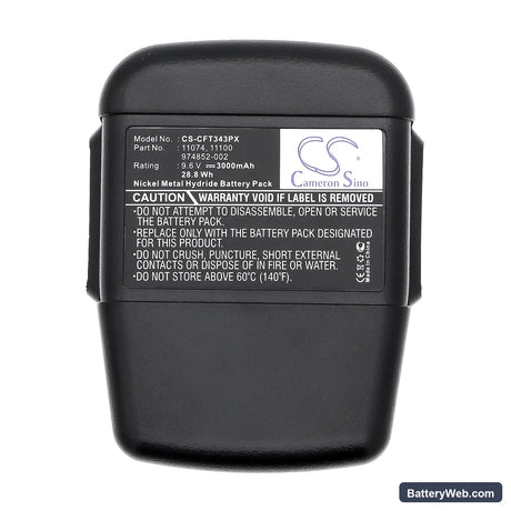 Craftsman 11343 Replacement Battery, 9.6V, 3000mAh, Ni-MH 5