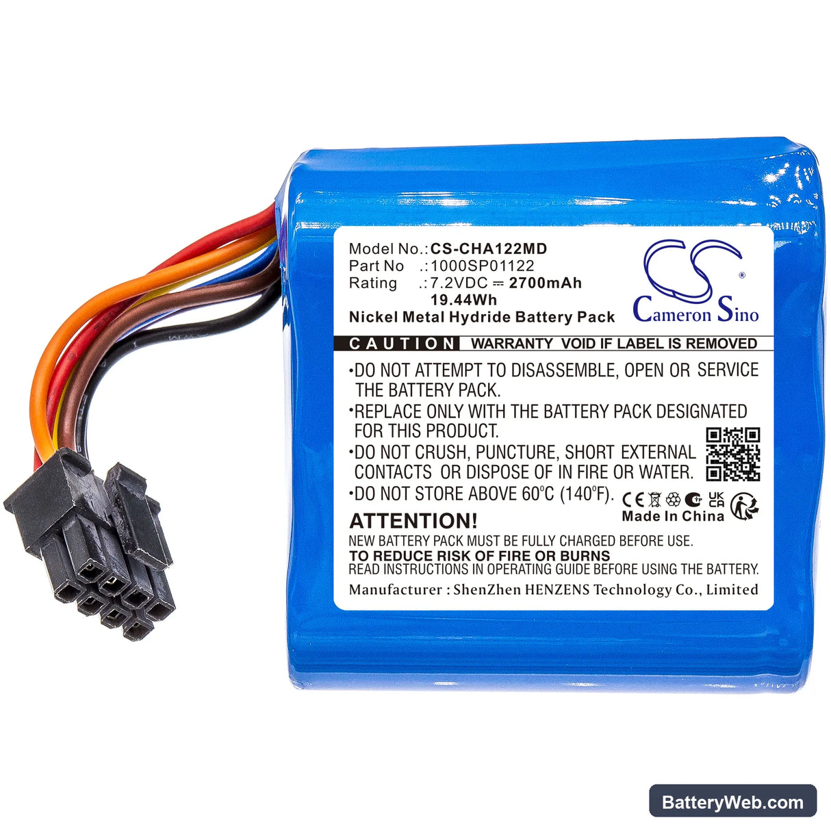 CareFusion Alaris Asena Syringe Pump CC Replacement Battery, 7.2V, 2700mAh, Ni-MH 3