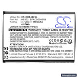 Cingular Flex Replacement Battery, 3.7V, 1100mAh, Li-ion 3
