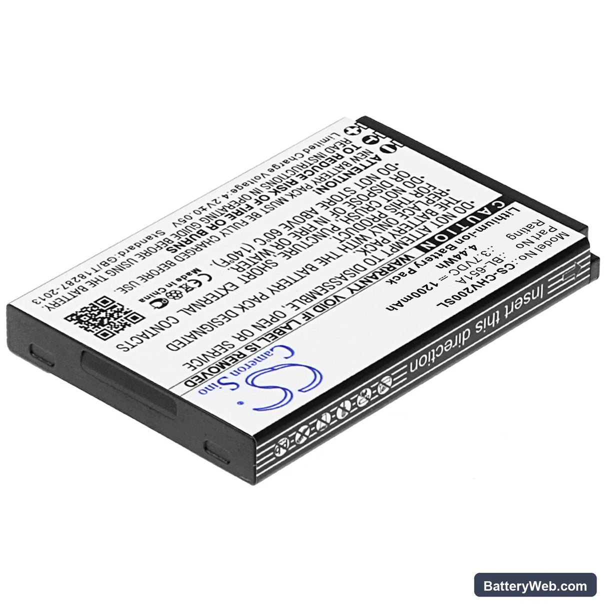 Crosscall Shark-V2 Replacement Battery, 3.7V, 1200mAh, Li-ion 2
