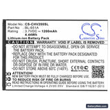 Crosscall Shark-V2 Replacement Battery, 3.7V, 1200mAh, Li-ion 3
