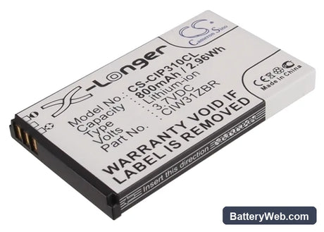 Cisco Linksys WIP310 Replacement Battery, 3.7V, 800mAh, Li-ion 1