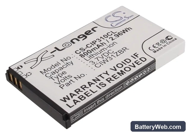Cisco Linksys WIP310 Replacement Battery, 3.7V, 800mAh, Li-ion 1