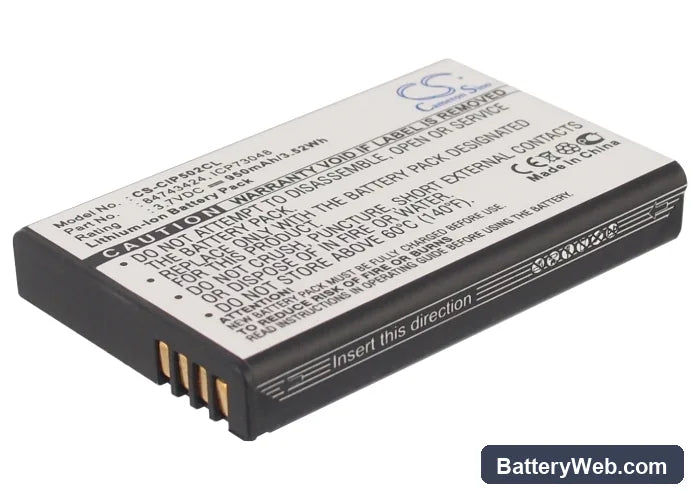 Tunstall Dect handset 7202 Replacement Battery, 3.7V, 950mAh, Li-ion 1