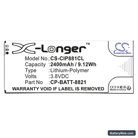 Cisco 8800 Replacement Battery, 3.8V, 2400mAh, Li-Polymer 5