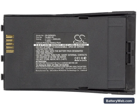 Cisco CP-7921 Replacement Battery, 3.7V, 2000mAh, Li-Polymer 3
