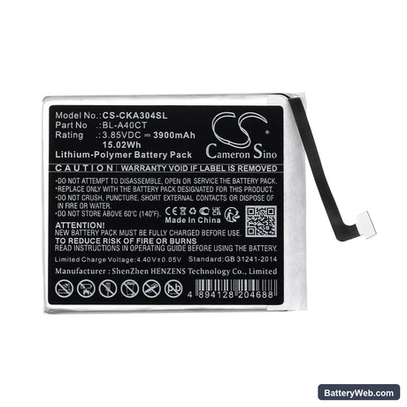 Cricket SN304AE Replacement Battery, 3.85V, 3900mAh, Li-Polymer 3