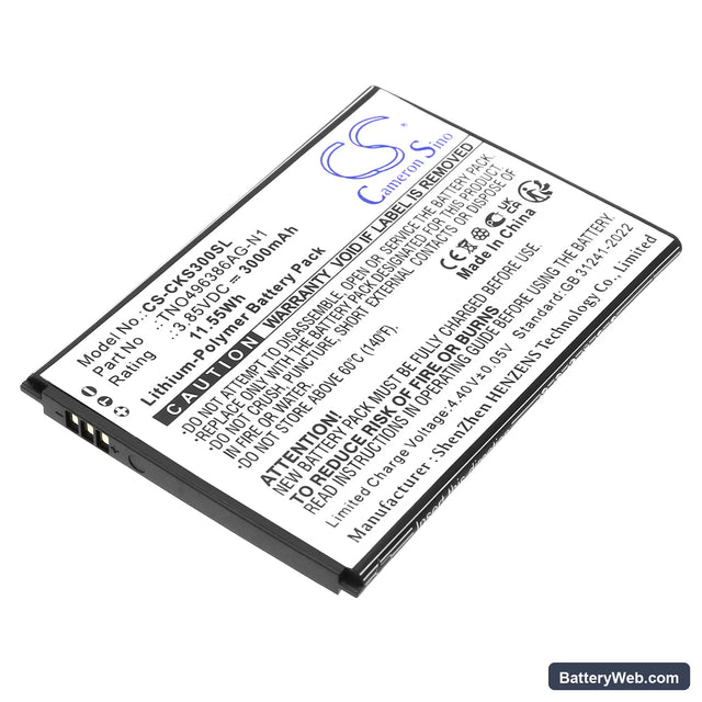 Cricket Debut S3 Replacement Battery, 3.85V, 3000mAh, Li-Polymer 1